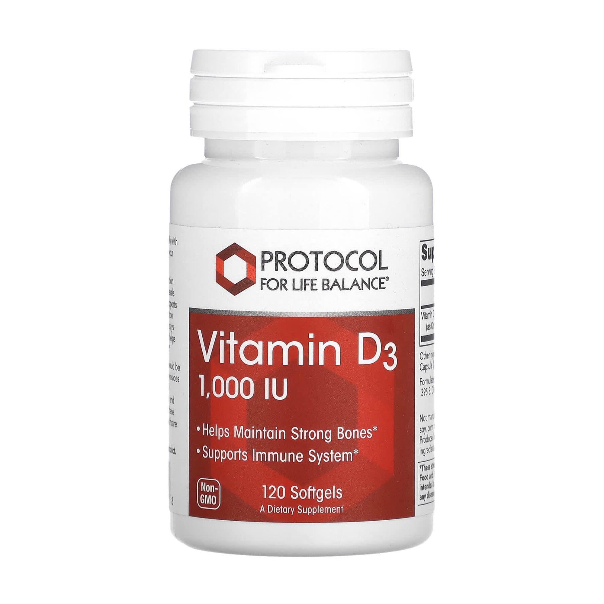 Вітамін D3 Protocol For Life Balance Vitamin D3, 1000 МО, 120 гелевих капсул